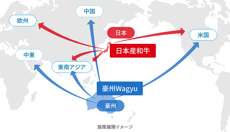 ・日本産和牛・豪州Wagyu・米国・欧州・東南アジア・中国・中東